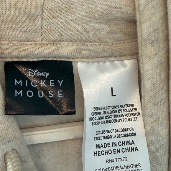 Disney Cream Heather Mickey Mouse Hoodie - Picture 5 of 5
